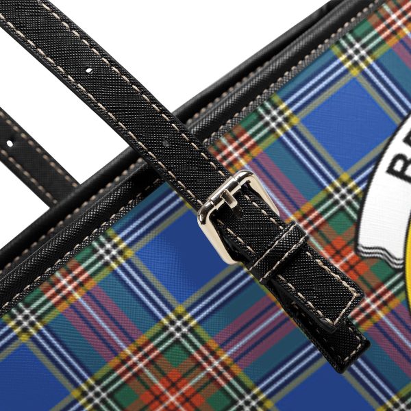 Bethune Ancient Tartan Crest Leather Tote Bag Online now - Image 5