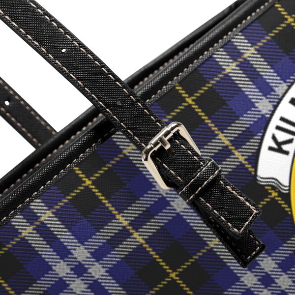 Kilmarnock Tartan Crest Leather Tote Bag For Sale - Image 5