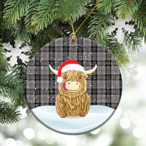 Harris Tartan Christmas Ceramic Ornament - Highland Cows Style Sale - Image 2