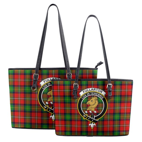 Fullarton Tartan Crest Leather Tote Bag Sale - Image 4
