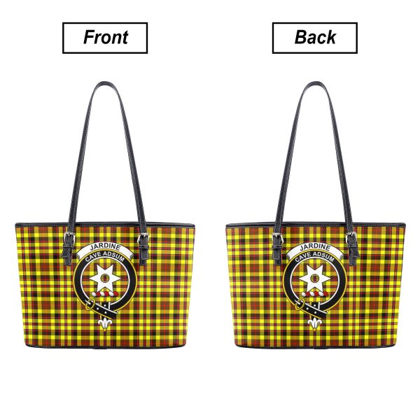 Jardine Tartan Crest Leather Tote Bag For Discount - Image 3