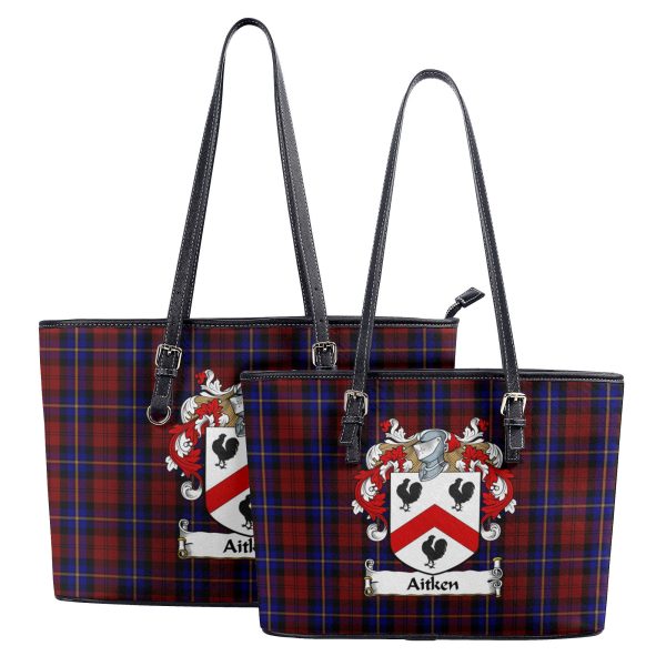 Aitken Tartan Crest Leather Tote Bag on Sale - Image 4