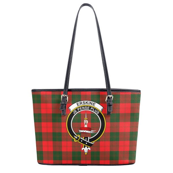Erskine Modern Tartan Crest Leather Tote Bag Online Hot Sale - Image 2