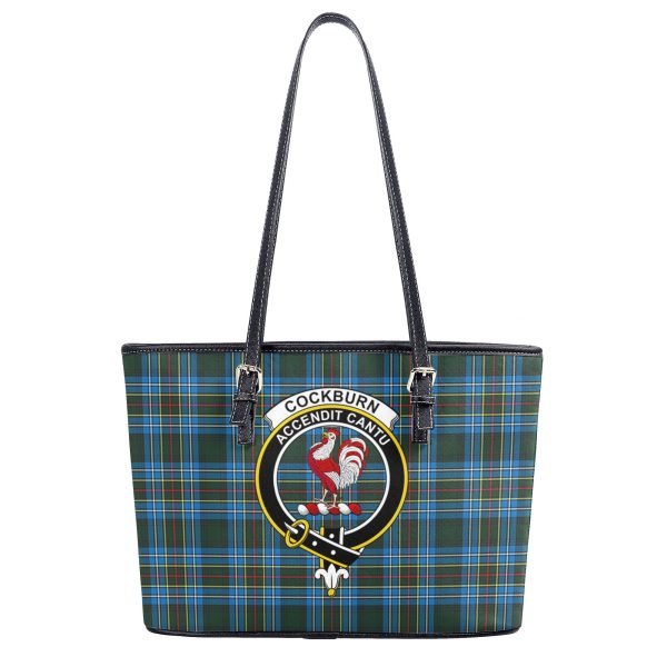 Cockburn Modern Tartan Crest Leather Tote Bag Online now - Image 2