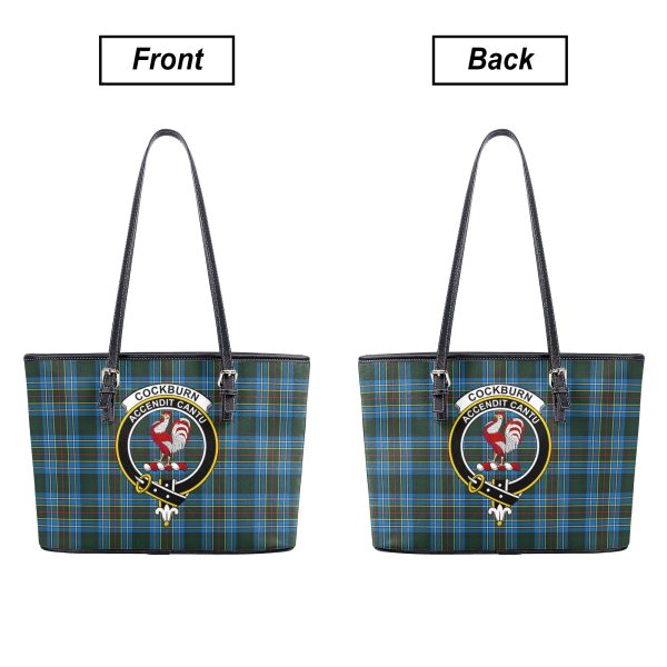 Cockburn Modern Tartan Crest Leather Tote Bag Online now - Image 3