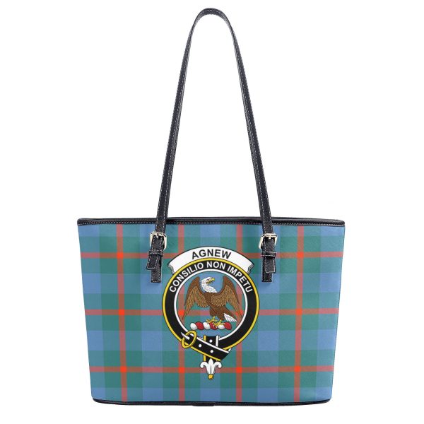 Agnew Ancient Tartan Crest Leather Tote Bag on Sale - Image 2