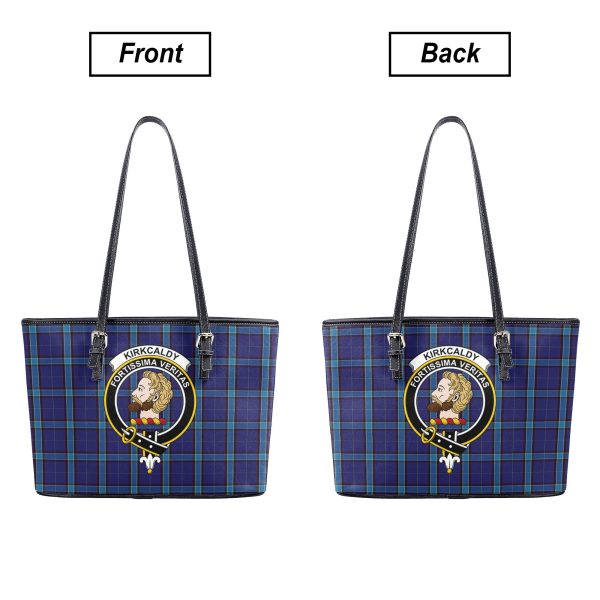 Kirkcaldy Tartan Crest Leather Tote Bag Sale - Image 3