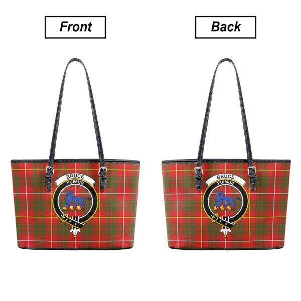 Bruce Modern Tartan Crest Leather Tote Bag For Cheap - Image 3