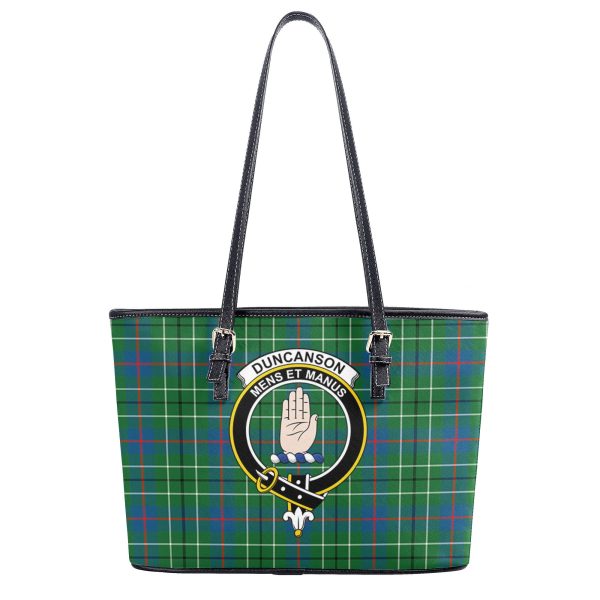 Duncanson Tartan Crest Leather Tote Bag Supply - Image 2