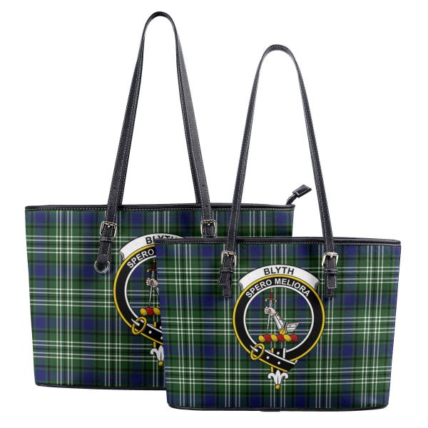 Blyth Tartan Crest Leather Tote Bag Supply - Image 4