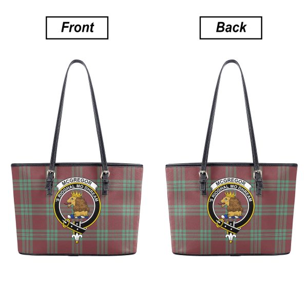 McGregor Hunting Ancient Tartan Crest Leather Tote Bag Online Hot Sale - Image 3