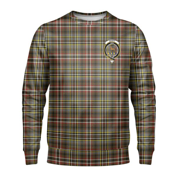 Scott Green Weathered Tartan Crest Sweatshirt For Cheap