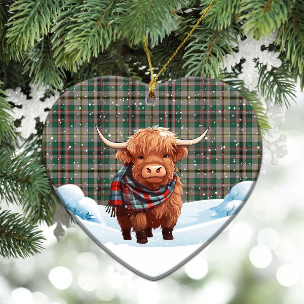 Craig Ancient Tartan Christmas Ceramic Ornament - Highland Cows Snow Style Cheap - Image 5