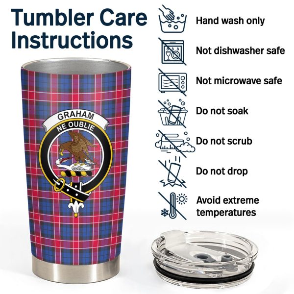 Graham of Menteith Red Tartan Crest Tumbler Hot on Sale - Image 4