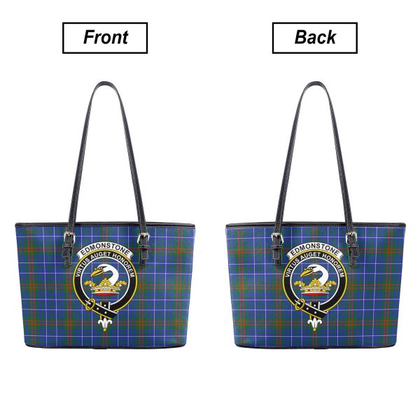 Edmonstone Tartan Crest Leather Tote Bag Supply - Image 3