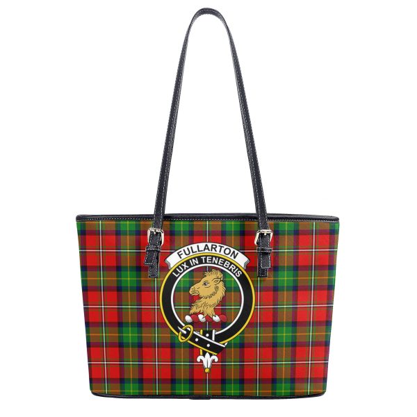 Fullarton Tartan Crest Leather Tote Bag Sale - Image 2