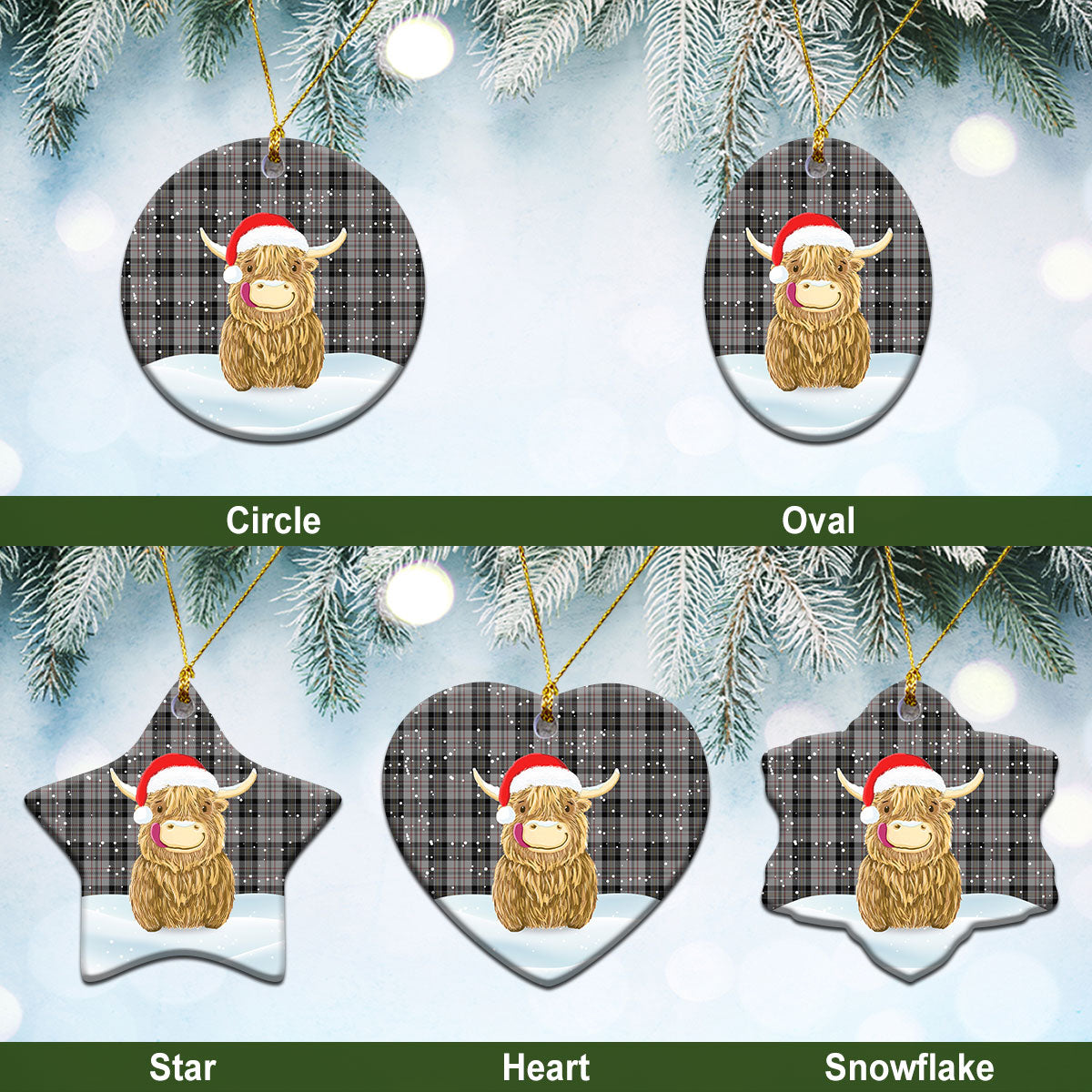 Harris Tartan Christmas Ceramic Ornament – Highland Cows Style Sale