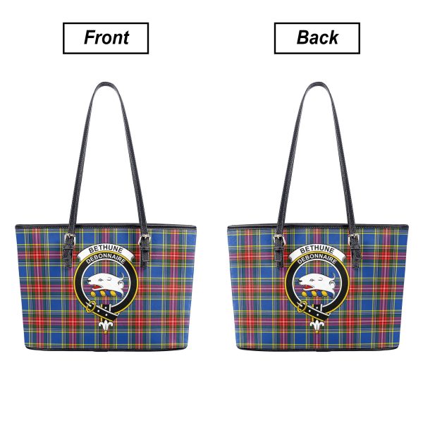 Bethune Modern Tartan Crest Leather Tote Bag Online - Image 3