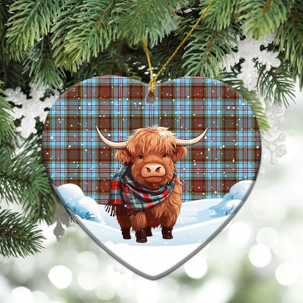 Anderson Ancient Tartan Christmas Ceramic Ornament - Highland Cows Snow Style Online Sale - Image 5