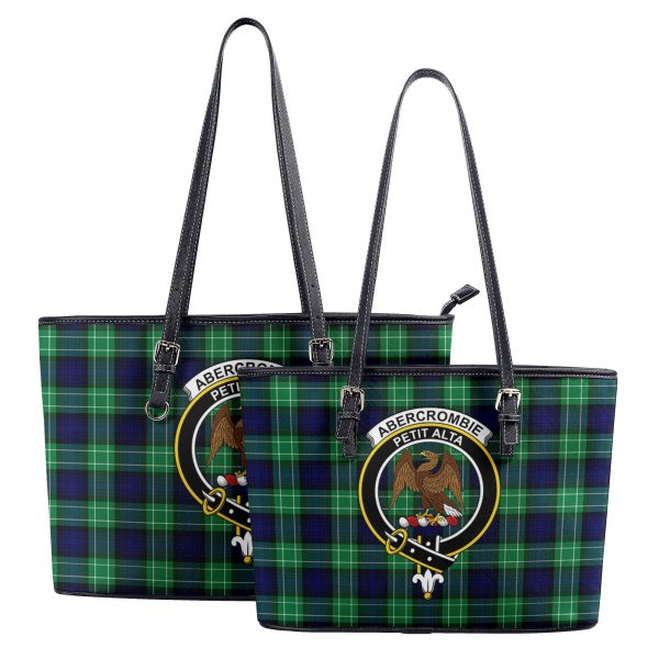 Abercrombie Tartan Crest Leather Tote Bag Supply - Image 4