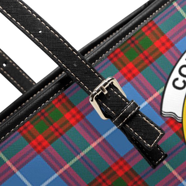 Congilton Tartan Crest Leather Tote Bag For Discount - Image 5