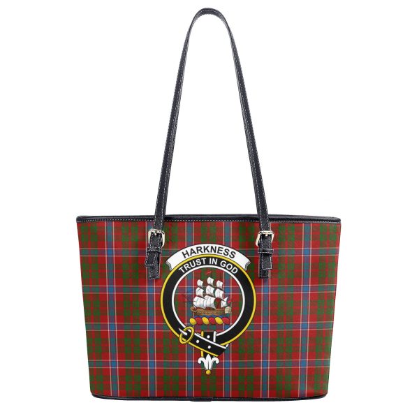 Harkness Dress Tartan Crest Leather Tote Bag on Sale - Image 2