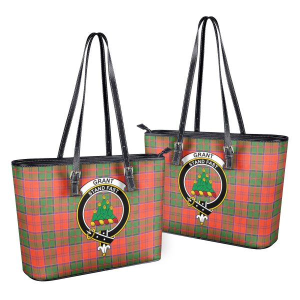 Grant Ancient Tartan Crest Leather Tote Bag Sale