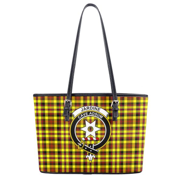 Jardine Tartan Crest Leather Tote Bag For Discount - Image 2