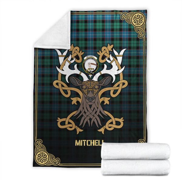 Mitchell Ancient Tartan Crest Premium Blanket - Celtic Stag style Online Hot Sale - Image 4