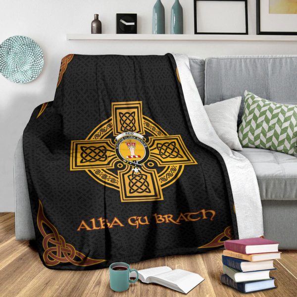 Reid Crest Premium Blanket - Black Celtic Cross Style Sale - Image 3