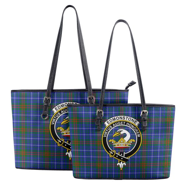 Edmonstone Tartan Crest Leather Tote Bag Supply - Image 4