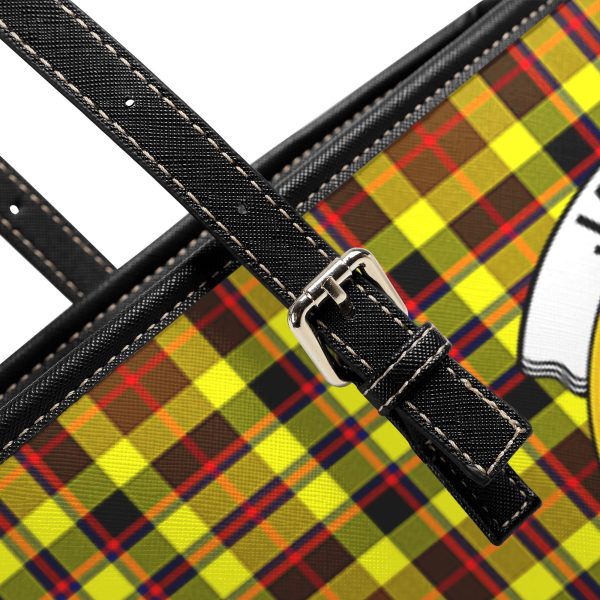 Jardine Tartan Crest Leather Tote Bag For Discount - Image 5