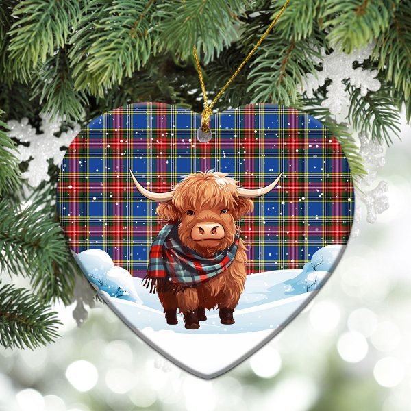 McBeth Modern Tartan Christmas Ceramic Ornament - Highland Cows Snow Style For Cheap - Image 5