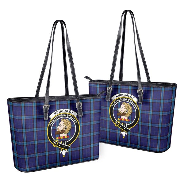 Kirkcaldy Tartan Crest Leather Tote Bag Sale