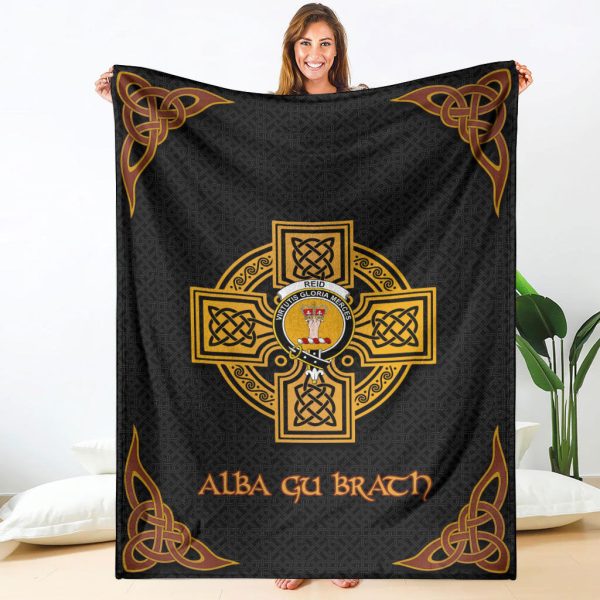 Reid Crest Premium Blanket - Black Celtic Cross Style Sale - Image 4