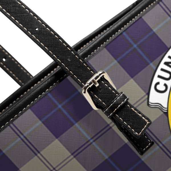 Cunningham Dress Blue Dancers Tartan Crest Leather Tote Bag Sale - Image 5
