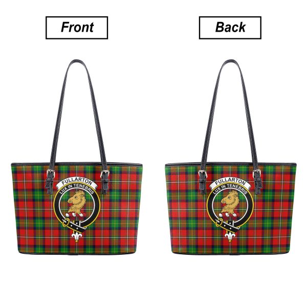 Fullarton Tartan Crest Leather Tote Bag Sale - Image 3