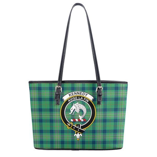 Kennedy Ancient Tartan Crest Leather Tote Bag Hot on Sale - Image 2