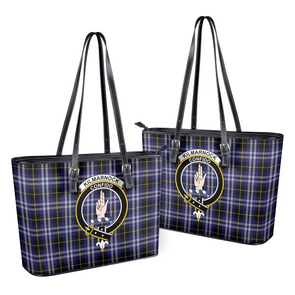 Kilmarnock Tartan Crest Leather Tote Bag For Sale