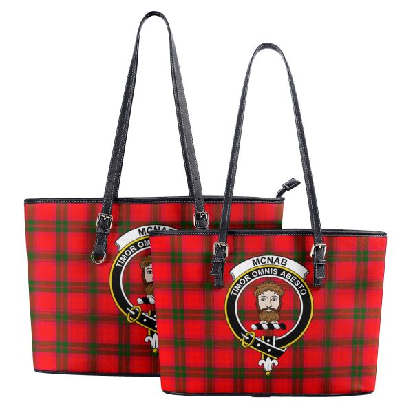 McNab Modern Tartan Crest Leather Tote Bag Hot on Sale - Image 4