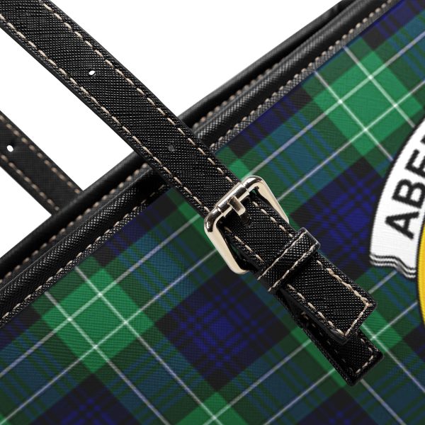 Abercrombie Tartan Crest Leather Tote Bag Supply - Image 5