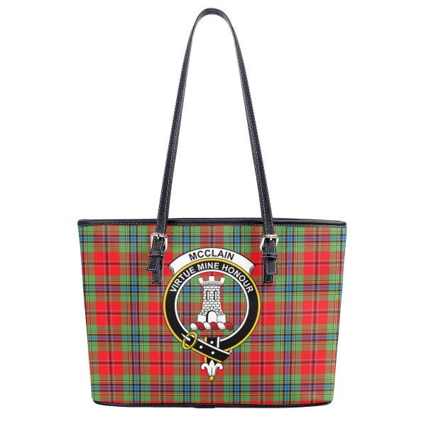 McClain of Duart Modern Tartan Crest Leather Tote Bag Discount - Image 2
