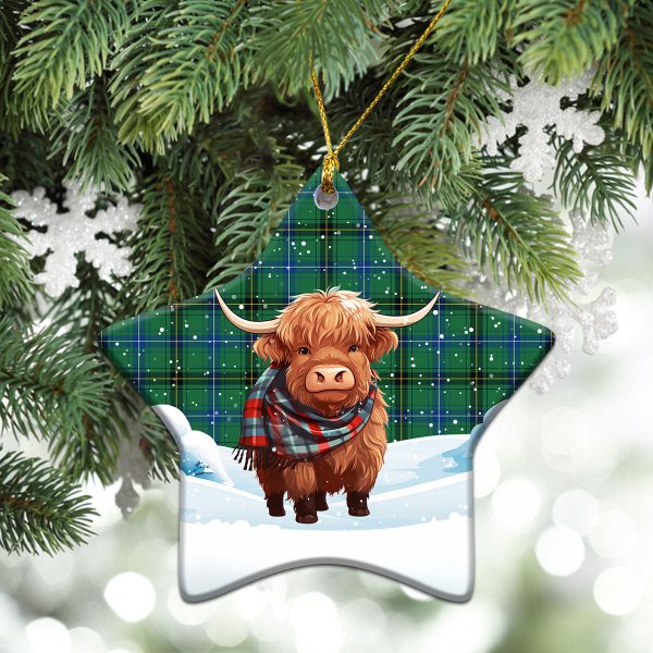 Henderson Ancient Tartan Christmas Ceramic Ornament - Highland Cows Snow Style For Discount - Image 4