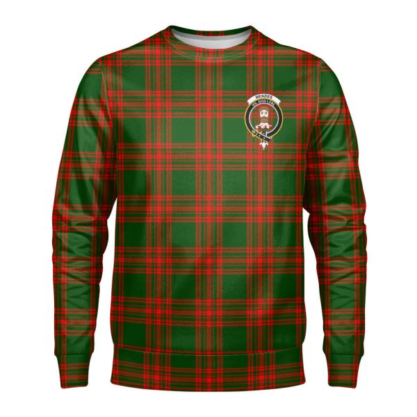 Menzies Green Modern Tartan Crest Sweatshirt Sale