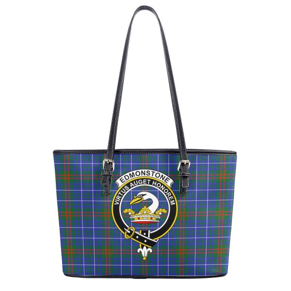 Edmonstone Tartan Crest Leather Tote Bag Supply - Image 2