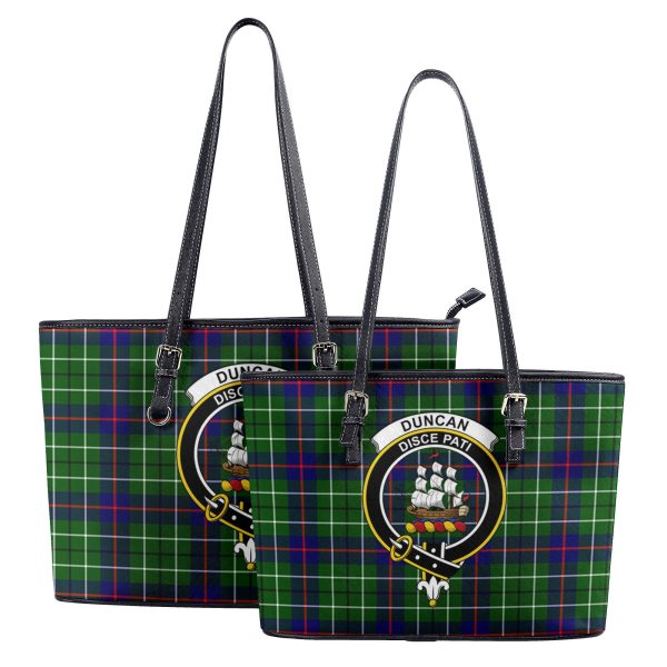 Duncan Modern Tartan Crest Leather Tote Bag Discount - Image 4