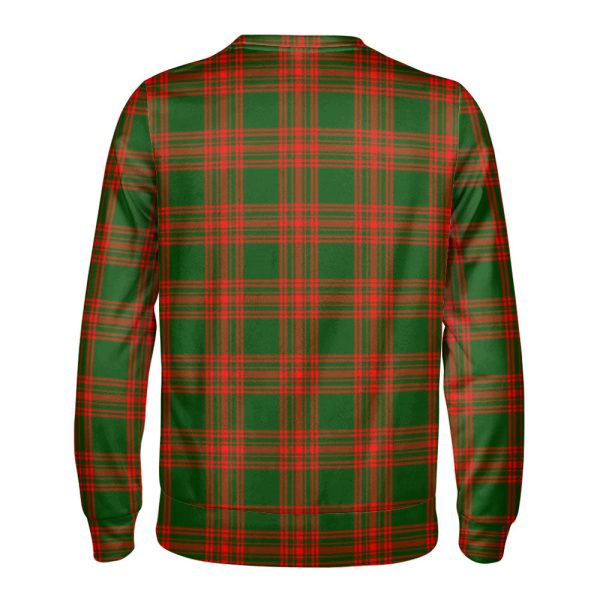 Menzies Green Modern Tartan Crest Sweatshirt Sale - Image 2