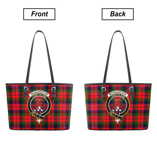 McNaughton Modern Tartan Crest Leather Tote Bag For Cheap - Image 3