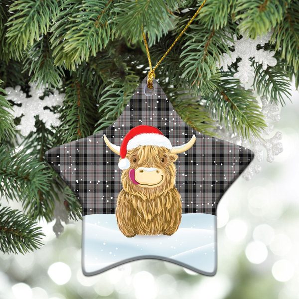 Harris Tartan Christmas Ceramic Ornament - Highland Cows Style Sale - Image 4