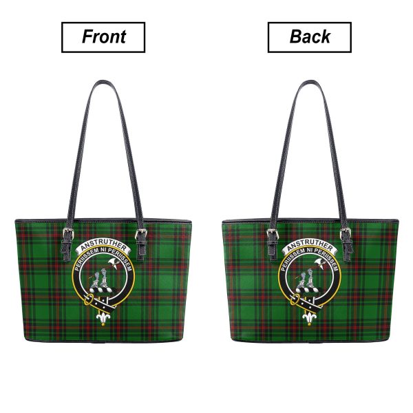Anstruther Tartan Crest Leather Tote Bag Cheap - Image 3